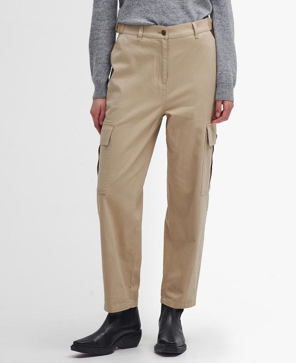 Barbour Elisha Cargo Trousers Hvide | BABO89855