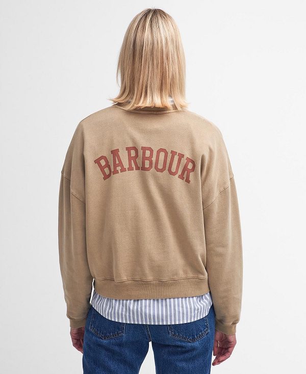 Barbour Elisha Logo Sweatshirt Hvide | BABO89806