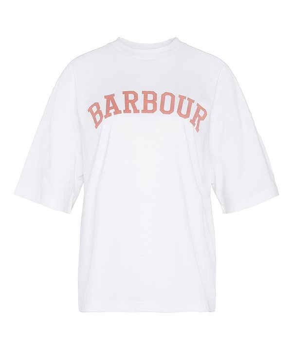 Barbour Elisha Logo T-shirt Hvide | BABO89581