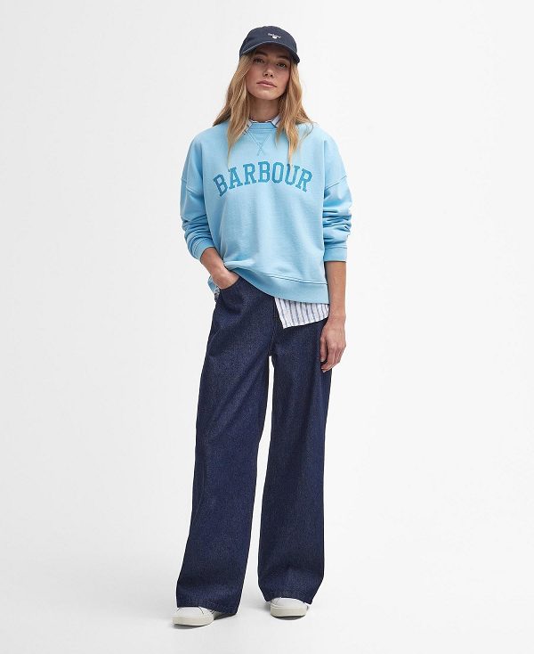 Barbour Ella Logo Sweatshirt Blå | BABO89799