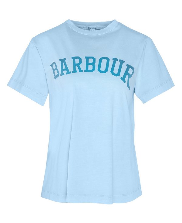 Barbour Ella Logo T-shirt Blå | BABO89557