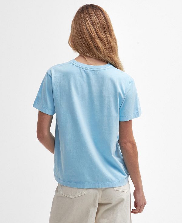 Barbour Ella Logo T-shirt Blå | BABO89557