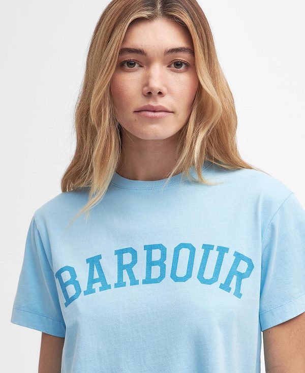 Barbour Ella Logo T-shirt Blå | BABO89557