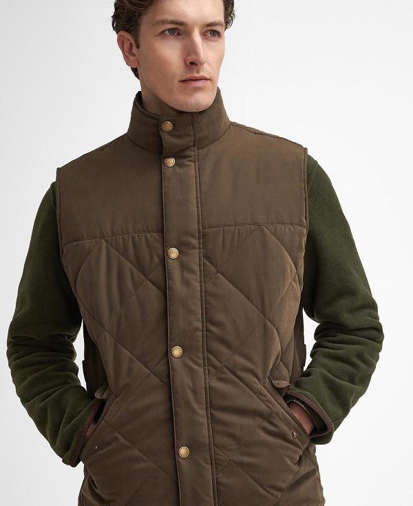 Barbour Elter Quilted Gilet Mørkeolivengrøn | BABO87565