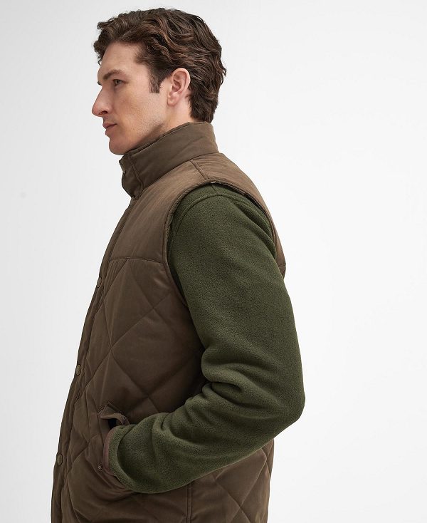 Barbour Elter Quilted Gilet Mørkeolivengrøn | BABO87565