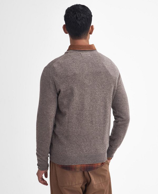 Barbour Essential Crew Neck Jumper Beige | BABO88653