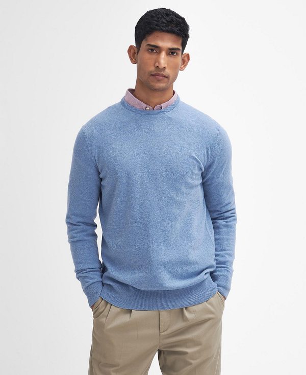 Barbour Essential Crew Neck Jumper Blå | BABO88654