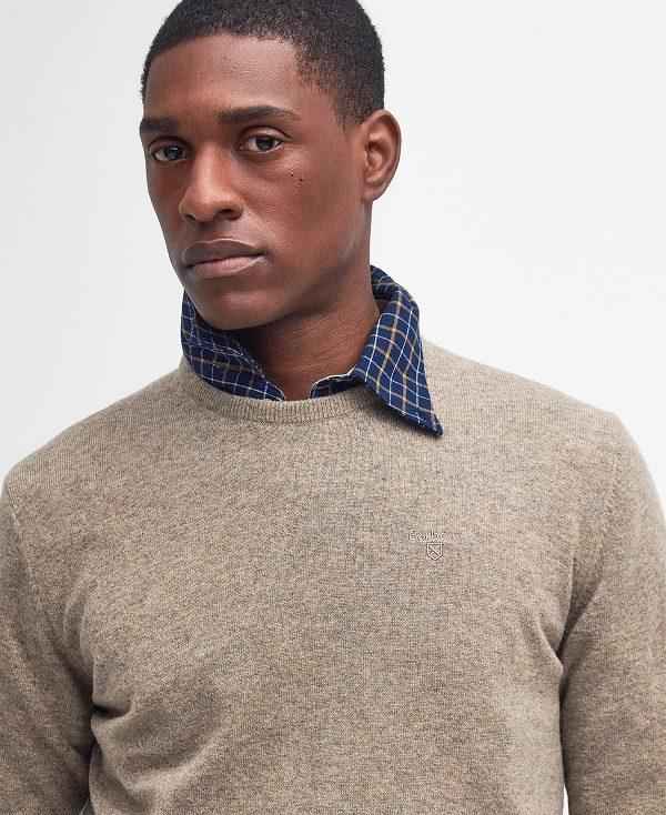 Barbour Essential Crew Neck Sweatshirt Beige | BABO88513