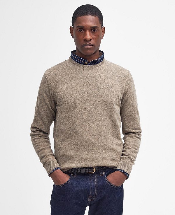 Barbour Essential Crew Neck Sweatshirt Beige | BABO88513