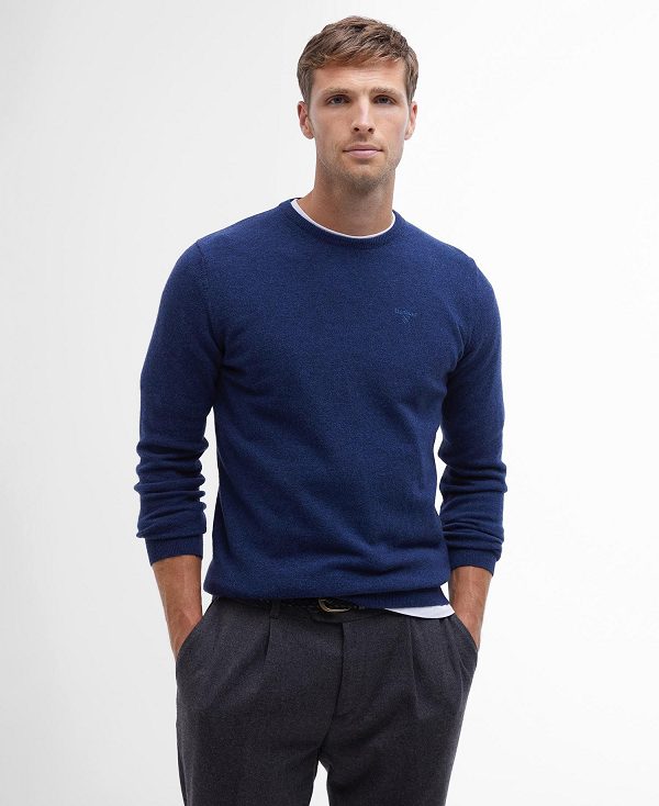 Barbour Essential Crew Neck Sweatshirt Lyseblå | BABO88545