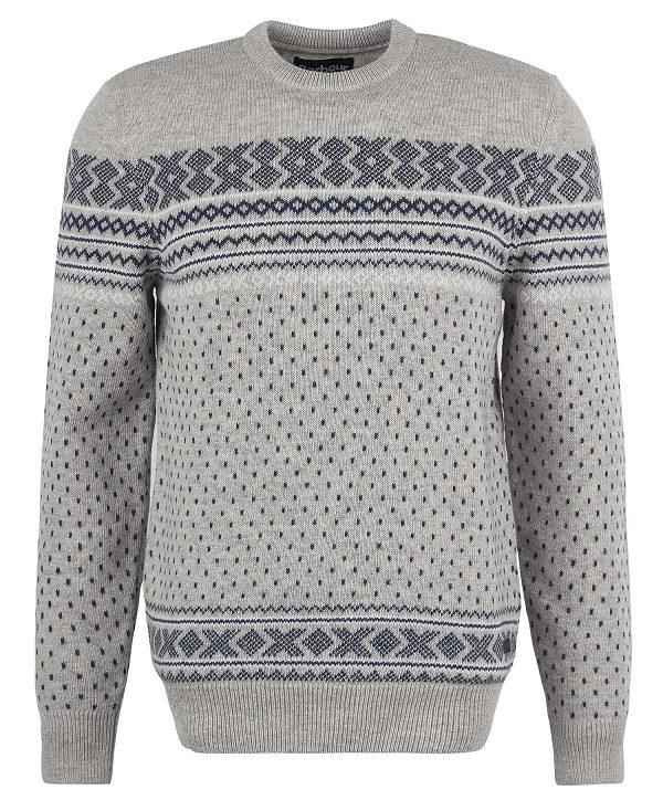 Barbour Essential Fairisle Sweatshirt Grå | BABO88540