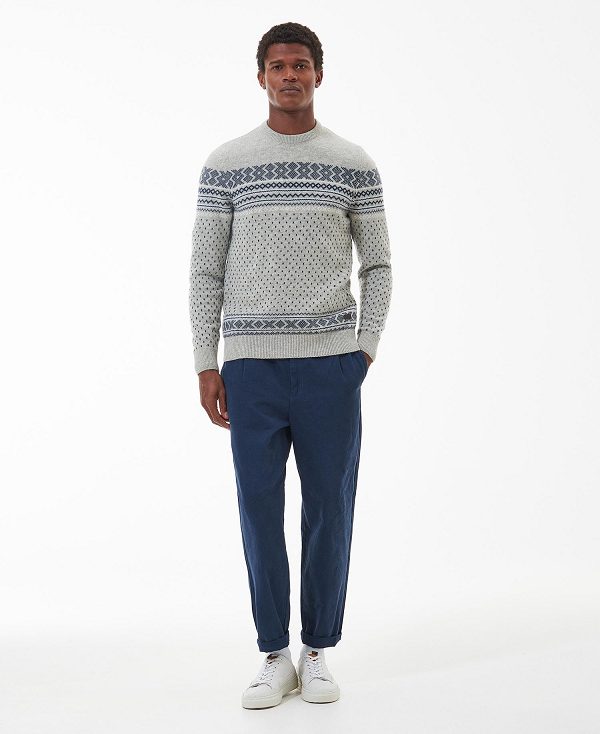 Barbour Essential Fairisle Sweatshirt Grå | BABO88540