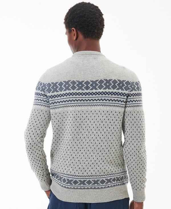 Barbour Essential Fairisle Sweatshirt Grå | BABO88540