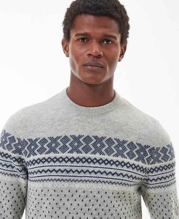 Barbour Essential Fairisle Sweatshirt Grå | BABO88540