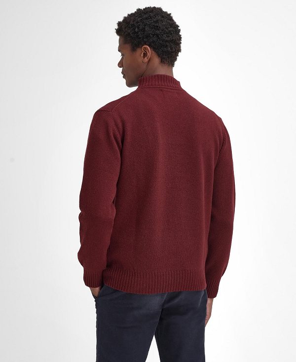 Barbour Essential Half-zip Jumper Bordeaux | BABO88650