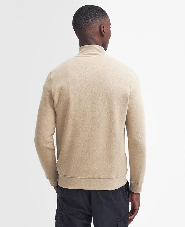 Barbour Essential Half-zip Sweatshirt Beige | BABO88456