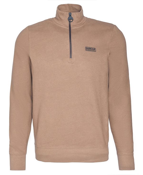 Barbour Essential Half-zip Sweatshirt Brune | BABO88453