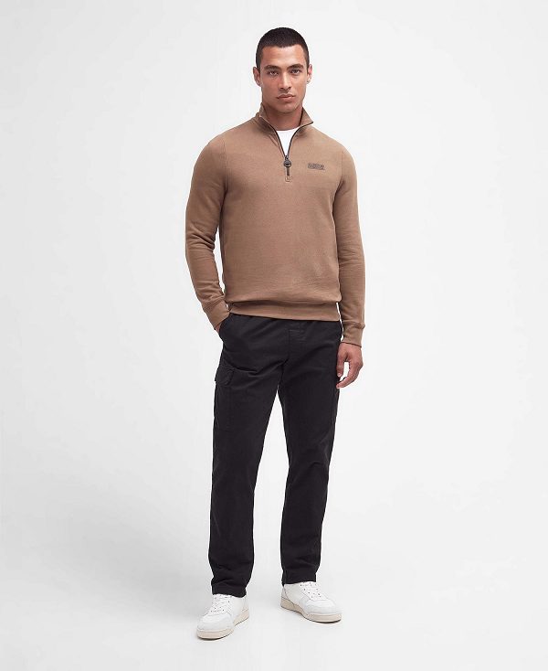 Barbour Essential Half-zip Sweatshirt Brune | BABO88453