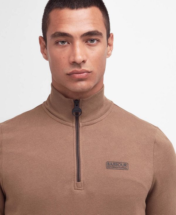 Barbour Essential Half-zip Sweatshirt Brune | BABO88453