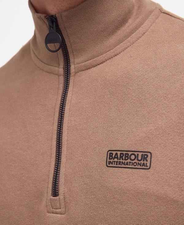 Barbour Essential Half-zip Sweatshirt Brune | BABO88453