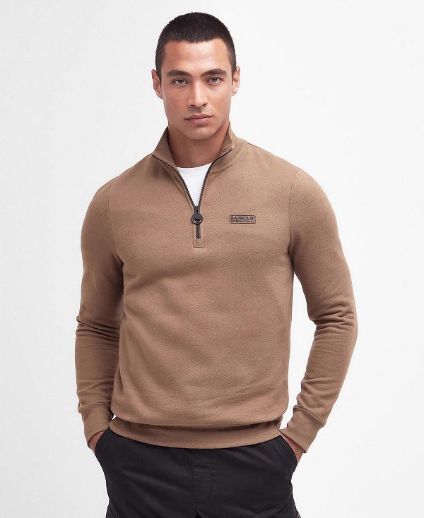 Barbour Essential Half-zip Sweatshirt Brune | BABO88453