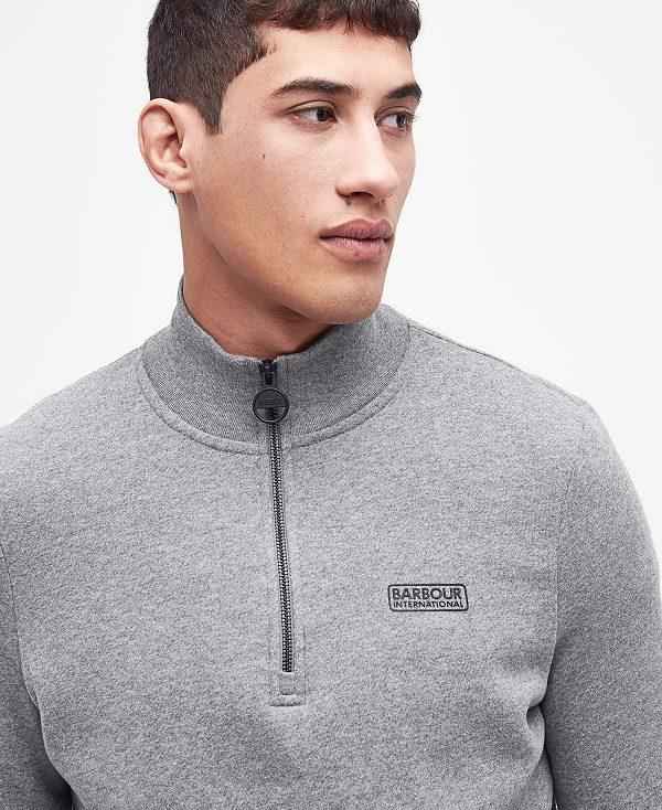 Barbour Essential Half-zip Sweatshirt Grå | BABO88424