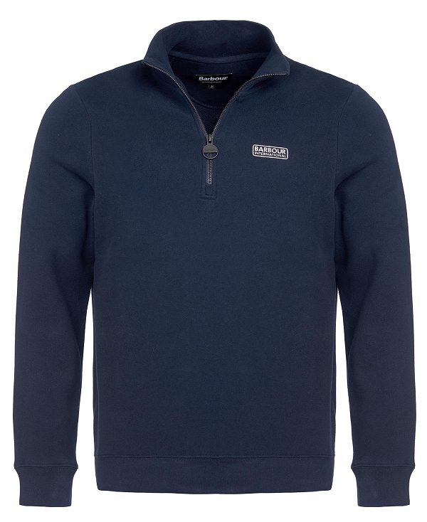 Barbour Essential Half-zip Sweatshirt Mørkeblå | BABO88429