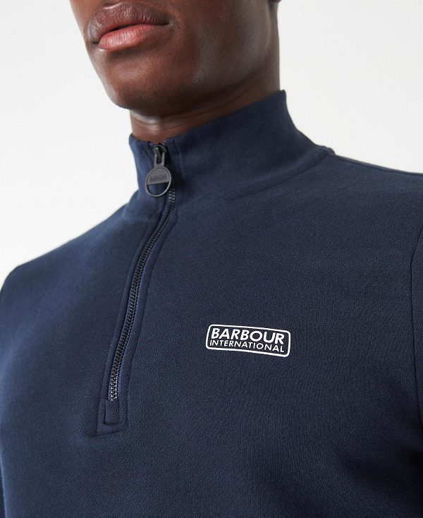 Barbour Essential Half-zip Sweatshirt Mørkeblå | BABO88429