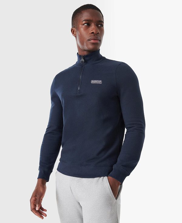 Barbour Essential Half-zip Sweatshirt Mørkeblå | BABO88429