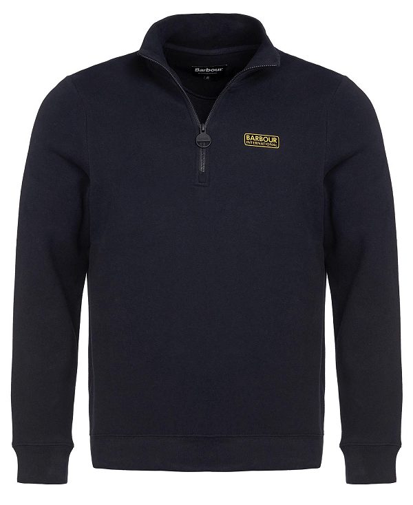 Barbour Essential Half-zip Sweatshirt Sort | BABO88432