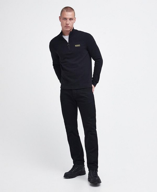 Barbour Essential Half-zip Sweatshirt Sort | BABO88432