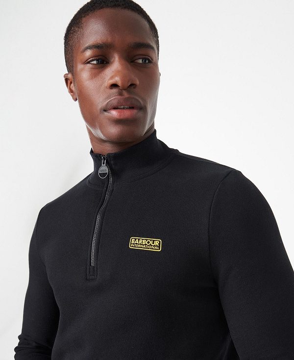 Barbour Essential Half-zip Sweatshirt Sort | BABO88432