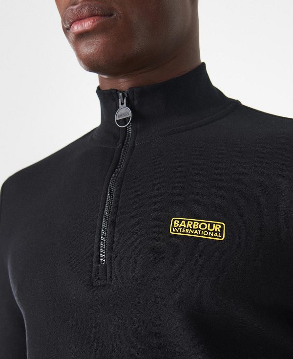 Barbour Essential Half-zip Sweatshirt Sort | BABO88432