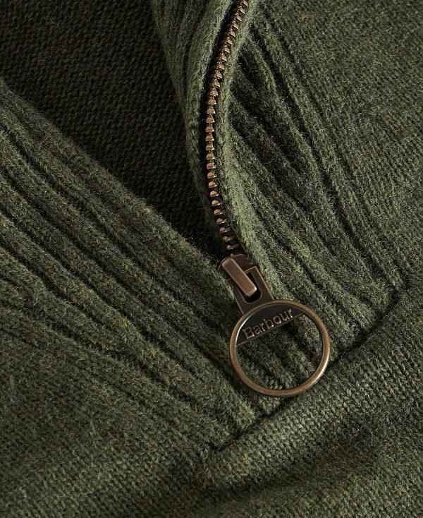 Barbour Essential L/Wool Half Zip Jumper Olivengrøn | BABO88510