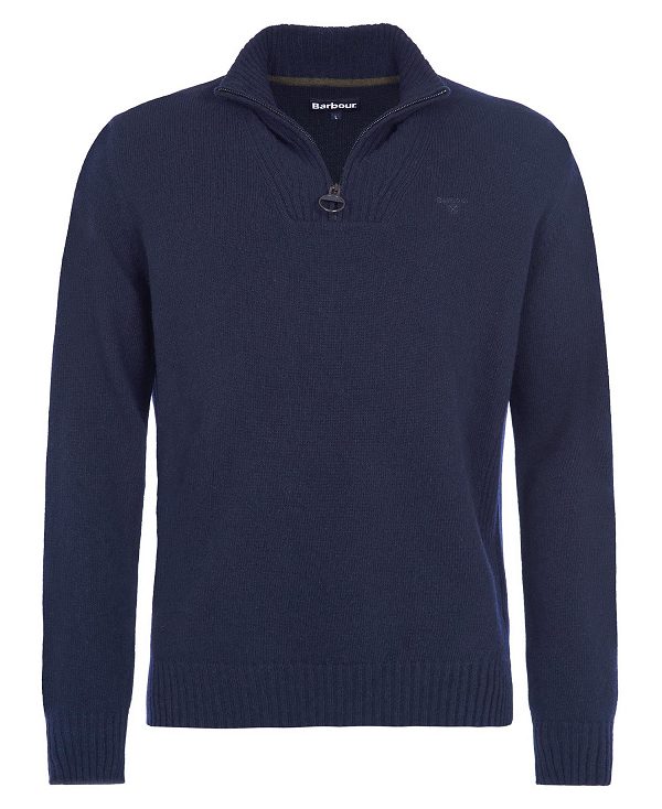 Barbour Essential L/Wool Half Zip Jumper Mørkeblå | BABO88518