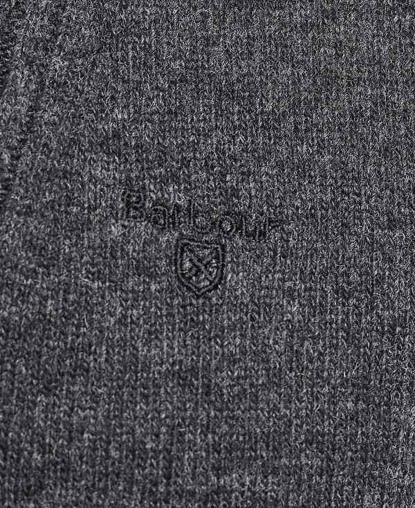 Barbour Essential L/Wool Half Zip Jumper Dyb Grå | BABO88574