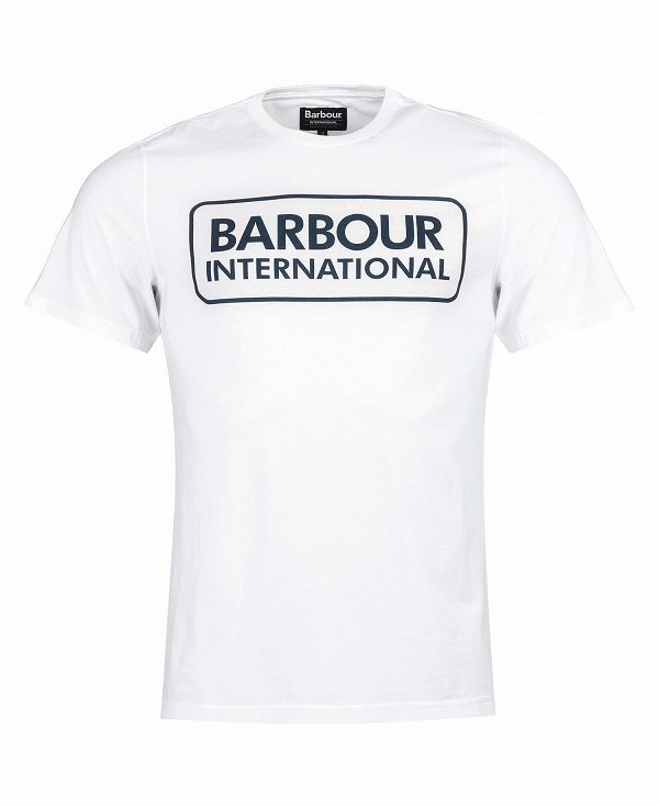 Barbour Essential Large Logo T-shirt Hvide | BABO88278