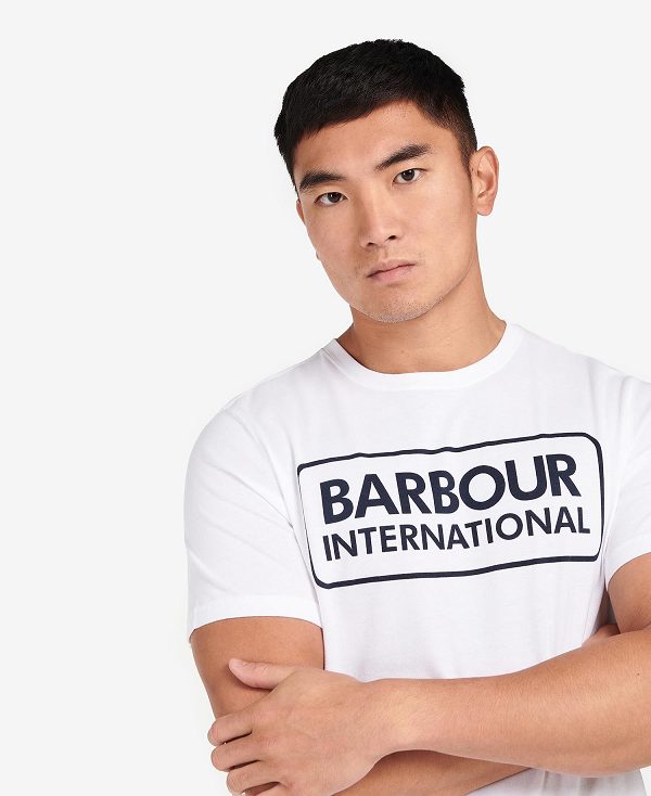 Barbour Essential Large Logo T-shirt Hvide | BABO88278