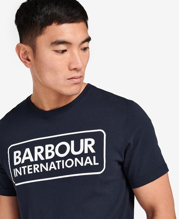 Barbour Essential Large Logo T-shirt Mørkeblå | BABO88280