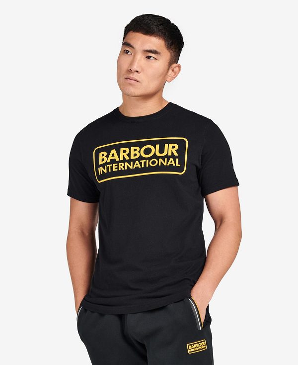 Barbour Essential Large Logo T-shirt Sort | BABO88279