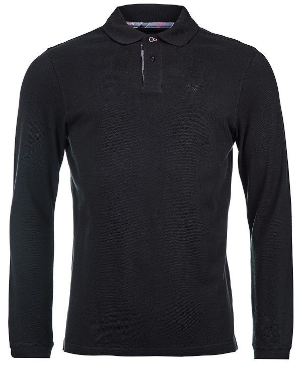 Barbour Essential Long-sleeve Polo Shirt Sort | BABO88217