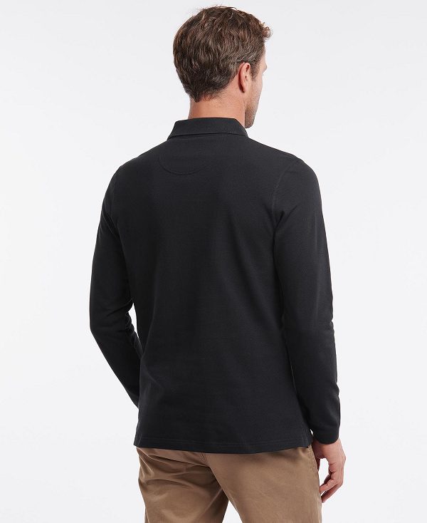 Barbour Essential Long-sleeve Polo Shirt Sort | BABO88217