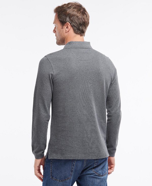 Barbour Essential Long-sleeve Polo Shirt Grå | BABO88233