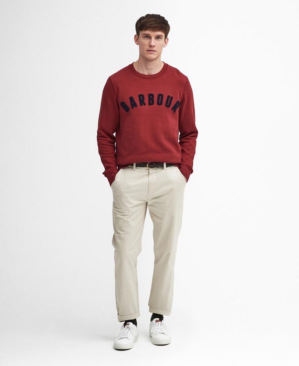 Barbour Essential Prep Logo Sweatshirt Rød | BABO88491