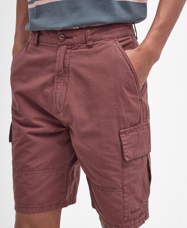 Barbour Essential Ripstop Cargo Shorts Bordeaux | BABO88796