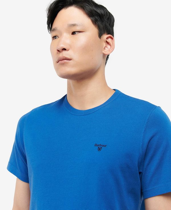 Barbour Essential Sports T-shirt Blå | BABO88270