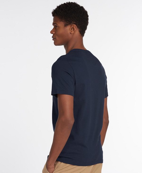 Barbour Essential Sports T-shirt Blå | BABO88288