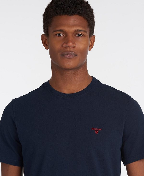 Barbour Essential Sports T-shirt Blå | BABO88288