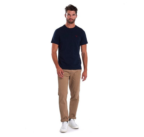 Barbour Essential Sports T-shirt Blå | BABO88288