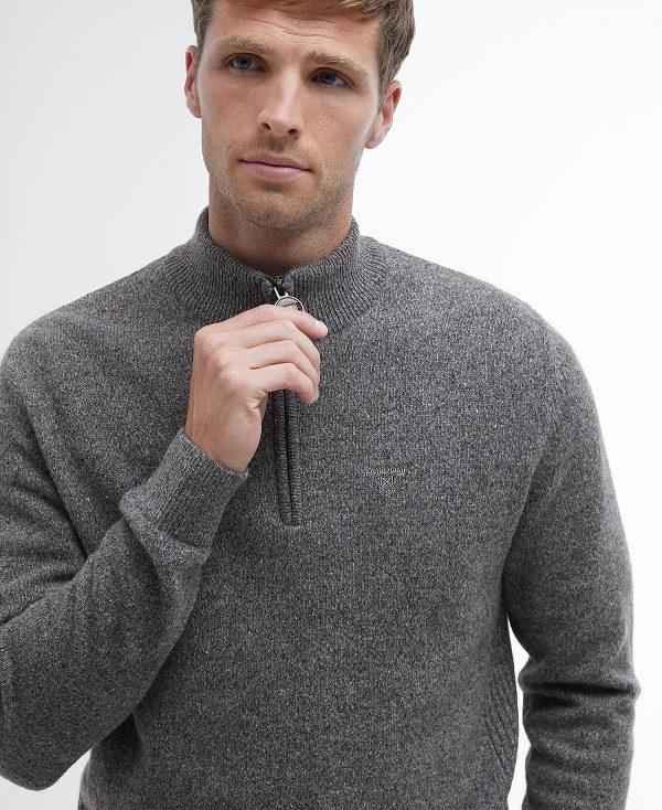 Barbour Essential Tisbury Half Zip Sweatshirt Grå | BABO88512